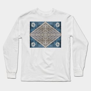 Fijian Tapa Cloth 68 by Hypersphere Long Sleeve T-Shirt